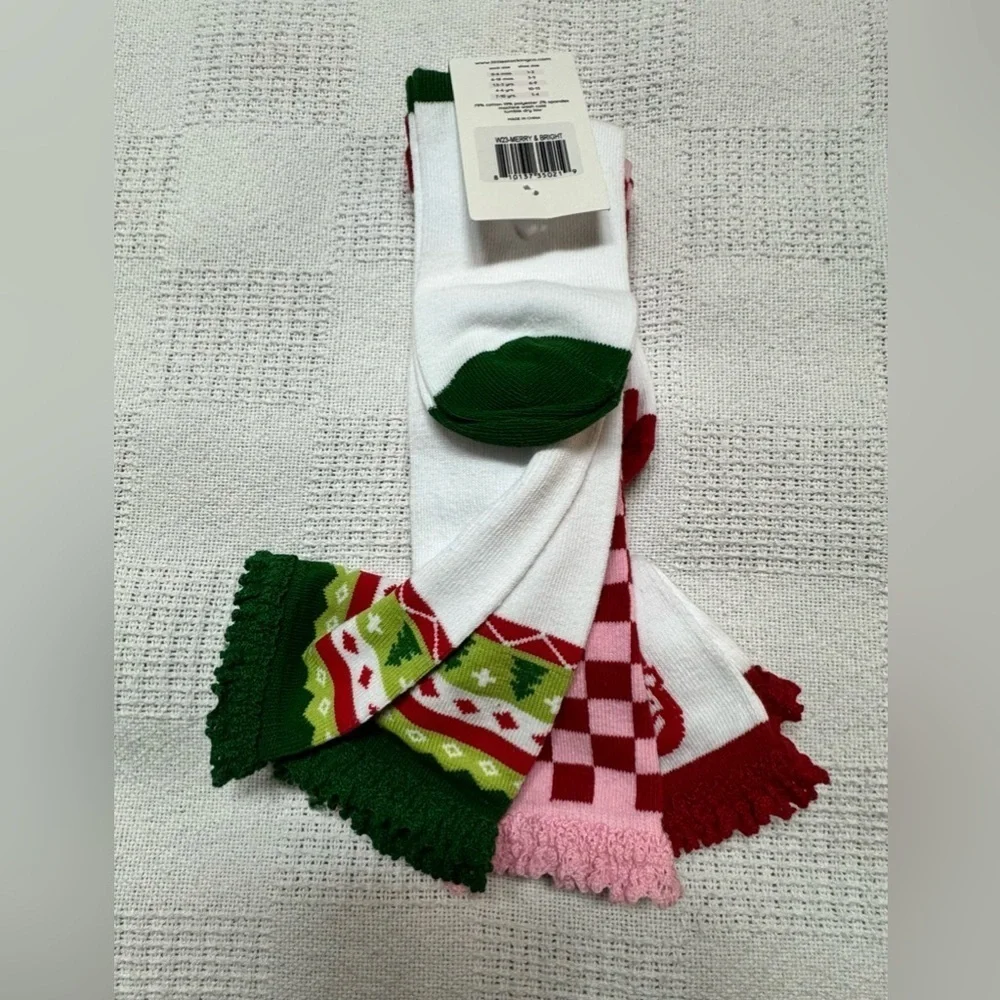 little STOCKING Merry & Bright Knee High Sock 3-Pack